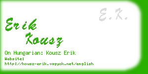 erik kousz business card